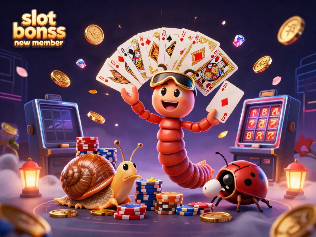 Engage with exciting slot bonus new member offers in a vibrant 3D casino scene filled with festive elements.