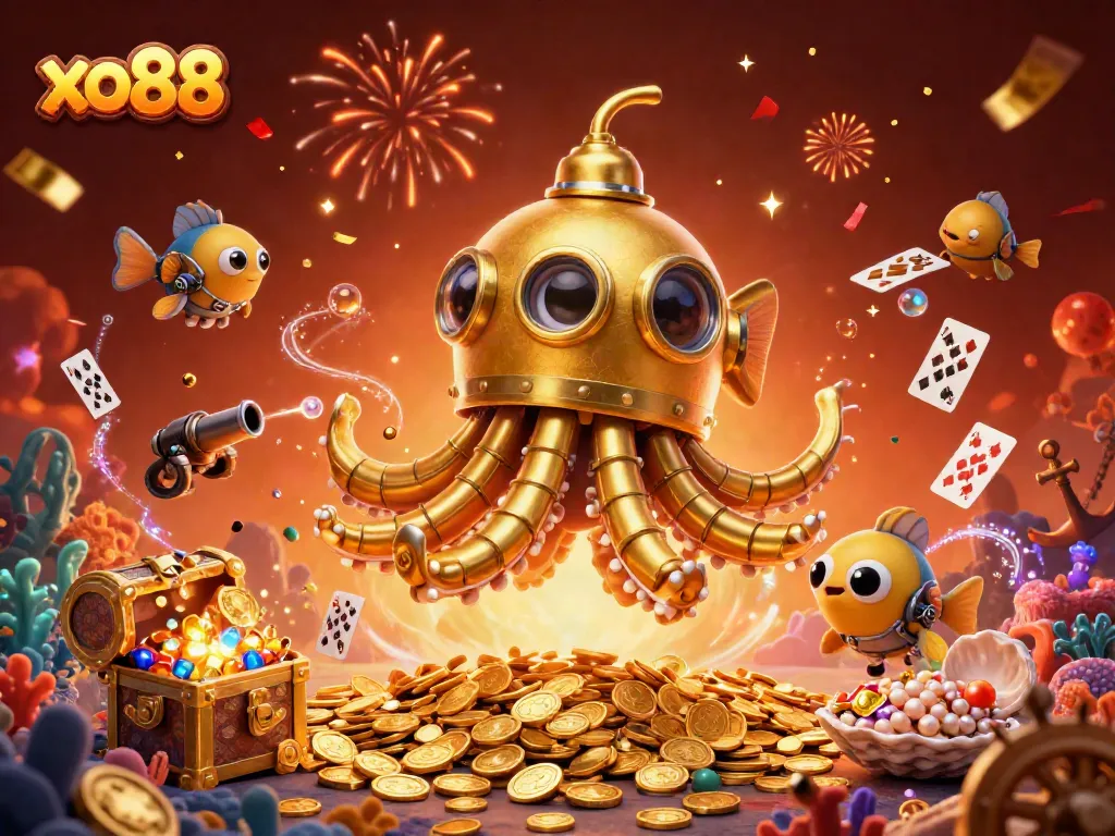 Join the adventure at xo88, where the golden kraken submarine surfaces through treasures and excitement.