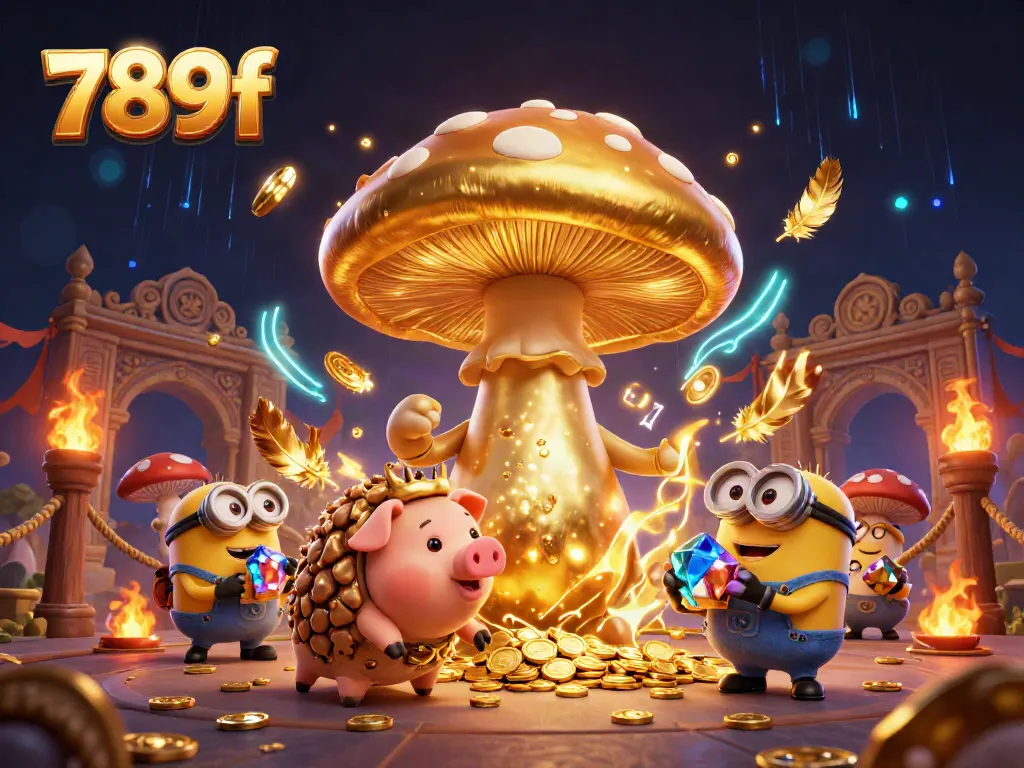 Experience 789f's thrilling magic with a wizard and treasure-hunting pig in an enchanting casino scene.