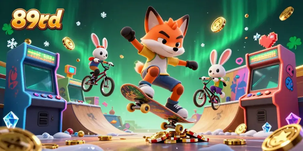 Engage in thrilling casino adventures with 89bd featuring cartoon characters and arcade-style gaming elements.