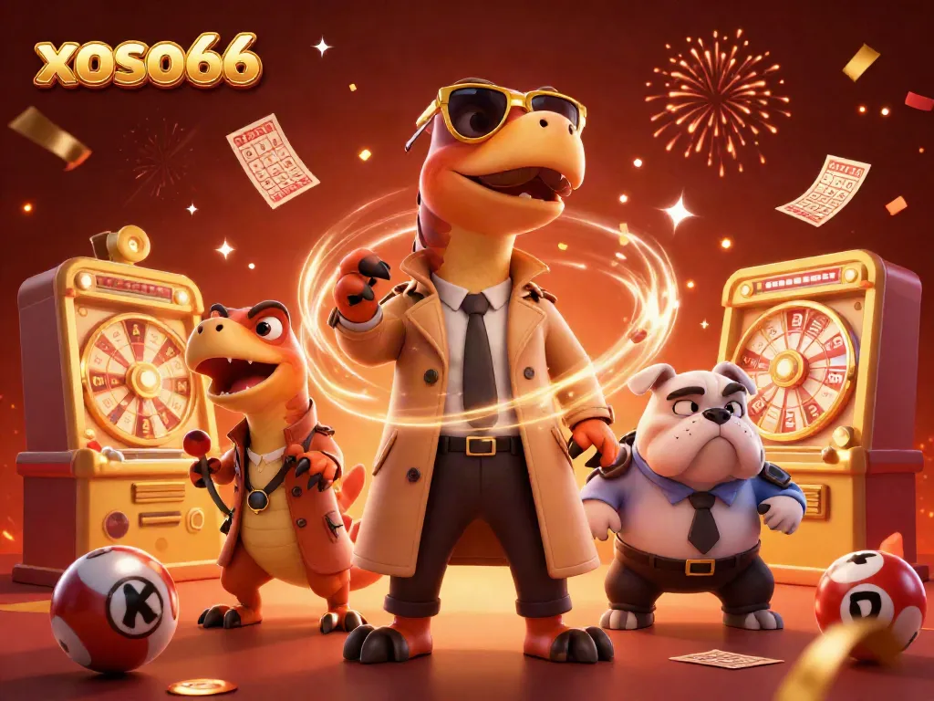 Engage with xoso66 as three raptors in a trench coat sneak into a VIP lottery lounge.