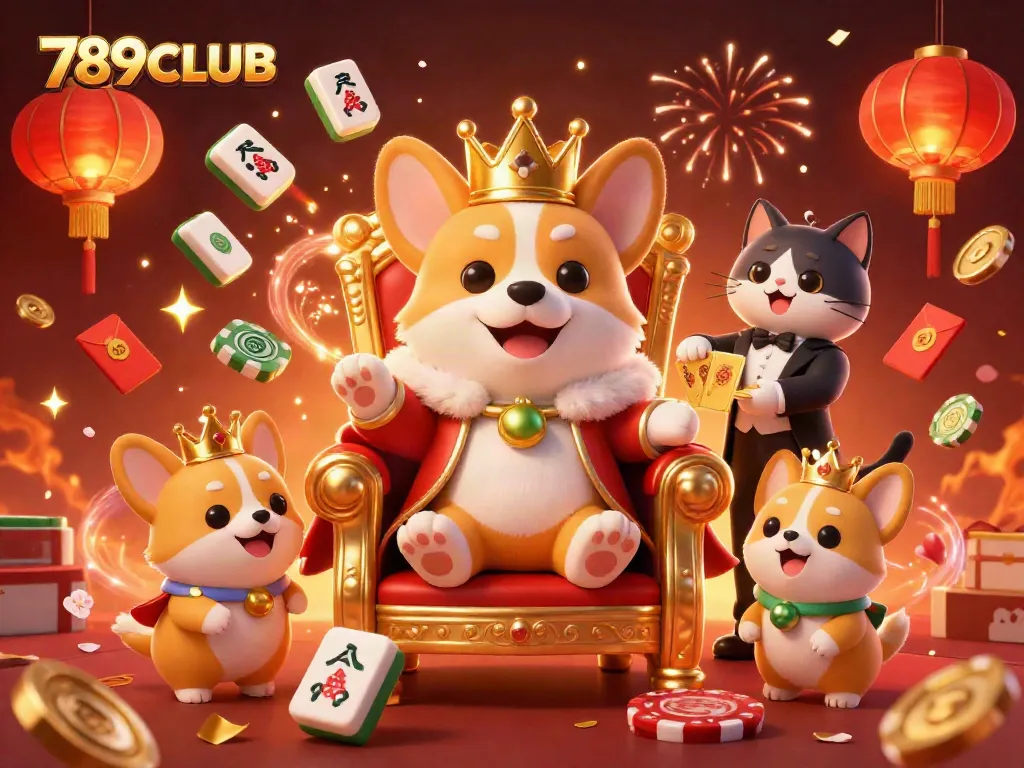 Experience the vibrant gaming world of 789CLUB with engaging characters and festive casino elements.