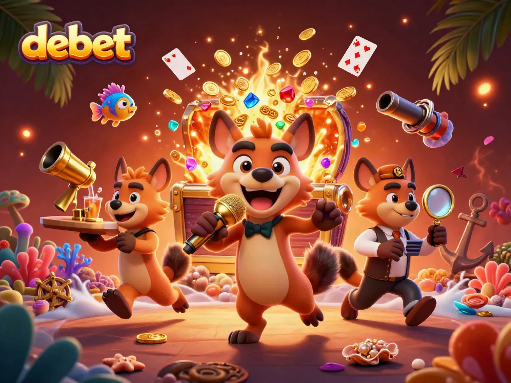 Engaging scene with debet hyenas creating a lively casino atmosphere, delivering entertainment and vibrant fun.